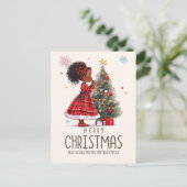 メリークリスマスブラックガール魔法メラニンクリスマスおもしろい シーズンポストカード (スタンド正面)