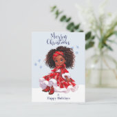 メリークリスマスブラックガール魔法メラニンクリスマスおもしろい シーズンポストカード (スタンド正面)