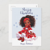 メリークリスマスブラックガール魔法メラニンクリスマスおもしろい シーズンポストカード (正面/裏面)