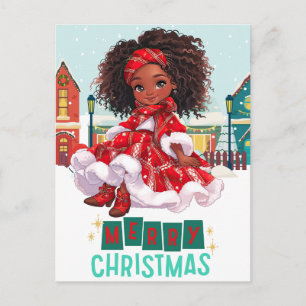 メリークリスマスブラックガール魔法メラニンクリスマスおもしろい ポストカード