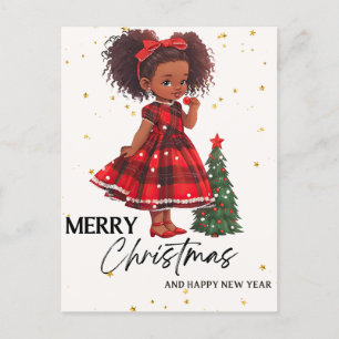 メリークリスマスブラックガール魔法メラニンクリスマスおもしろい ポストカード