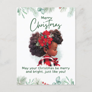 メリークリスマスブラックガール魔法メラニンクリスマスおもしろい ポストカード
