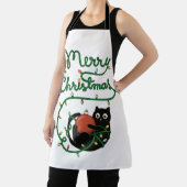 メリークリスマスブラックキャットオーナメントとライト エプロン (インサイチュ)