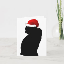 メリークリスマスブラックキャットサンタカード シーズンカード