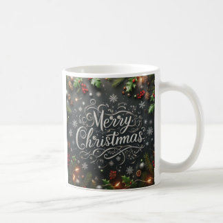 メリークリスマスブラックコーヒーカップ コーヒーマグカップ