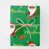 メリークリスマスブラックサンタ ラッピングペーパーシート (インサイチュ)