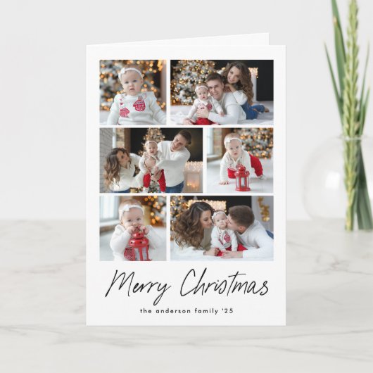メリークリスマスブラックスクリプト6フォトコラージュ シーズンカード (正面)