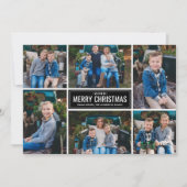 メリークリスマスブラックバッファロープレイドフォトコラージュ シーズンカード (正面)