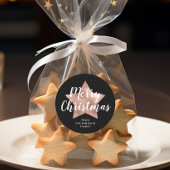 メリークリスマスブラックバラ金ゴールドスター ラウンドシール