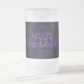 メリークリスマスブラックパープル万華鏡のように千変万化するパターンデザイン フロストグラスビールジョッキ (中央)