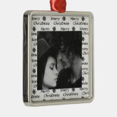 メリークリスマスブラックフォト メタルオーナメント (右)