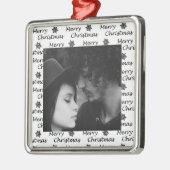 メリークリスマスブラックフォト メタルオーナメント (左)