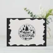 メリークリスマスブラックフラットホリデーカード シーズンカード (スタンド正面)