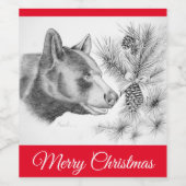 メリークリスマスブラックベアー ワインラベル (シングルラベル)