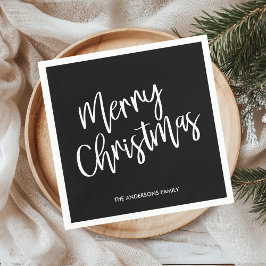 メリークリスマスブラックホリデー スタンダードカクテルナプキン