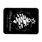 メリークリスマスブラックモダンホリデー冷蔵庫 マグネット (横)