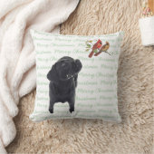 メリークリスマスブラックラブラドール クッション (ブランケット)