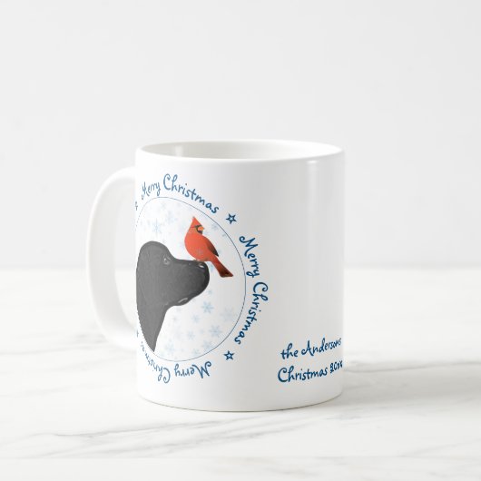 メリークリスマスブラックラブラドール コーヒーマグカップ (正面左)