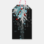 メリークリスマスブラックレッドシルバーブルー雪 ギフトタグ (裏面)