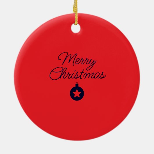 メリークリスマスブラックロックブルークラシカルユニーク セラミックオーナメント (裏面)