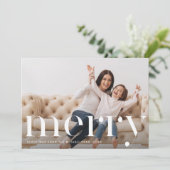 メリークリスマスブラック植物写真 招待状 (スタンド正面)