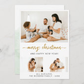メリークリスマスブラック脚本3コラ数々のージュ写真 シーズンカード (正面/裏面)
