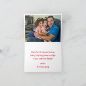 メリークリスマスブラック金ゴールドオーナメント写真スタイリッシュ シーズンカード (内部)