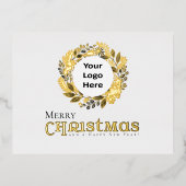 メリークリスマスブラック金ゴールドリース事業 箔シーズンポストカード (正面)