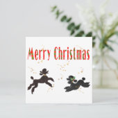 メリークリスマスブラック&チョコレートプードル シーズンカード (スタンド正面)