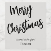 メリークリスマスブラック&プラチナ、6のセットの名前 ワインラベル (シングルラベル)