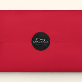 メリークリスマスブラック&ホワイトのミニマリスト ラウンドシール