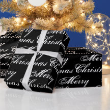 メリークリスマスブラック&ホワイトの書エレガント道