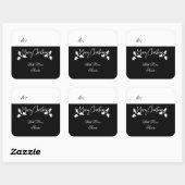 メリークリスマスブラック&ホワイトギフトラベル スクエアシール (シート)