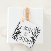 メリークリスマスブラック&ホワイトギフトラベル フェイバータグ (インサイチュ)