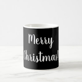 メリークリスマスブラック&ホワイトタイポグラフィフェスティバル コーヒーマグカップ