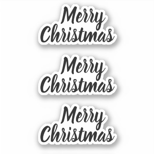 メリークリスマスブラック&ホワイトトレンディーミニマリスト シール (正面)