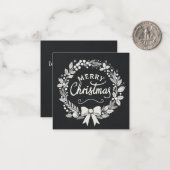 メリークリスマスブラック&ホワイトミニホリデーカード ノートカード (正面/裏面インサイチュ)