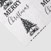 メリークリスマスブラック&ホワイトヴィンテージクリスマスツリー 薄葉紙 (詳細)