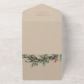 メリークリスマスブランチの写真の休日をスクリプト オールインワン招待状 (外側)