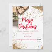 メリークリスマスブランドロゴqrコードプロモーション 招待状 (正面)