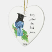 メリークリスマスブリティッシュコロンビア州ジェイ・バード セラミックオーナメント (左)