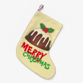 メリークリスマスブリティッシュシュガープラムプリン スモールクリスマスストッキング (正面 (吊り時))