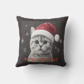 メリークリスマスブリティッシュショートヘア猫サンタ猫 クッション (裏面)