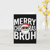 メリークリスマスブルキュートサンタブルサングラスクリスマス カード (黄色い花)