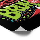 メリークリスマスブルグリーンハンドサンタハットクリスマスファム ポスター (角)