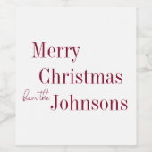 メリークリスマスブルゴーニュミニマルーパーティー ワインラベル (シングルラベル)