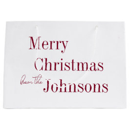 メリークリスマスブルゴーニュミニマル ラージペーパーバッグ