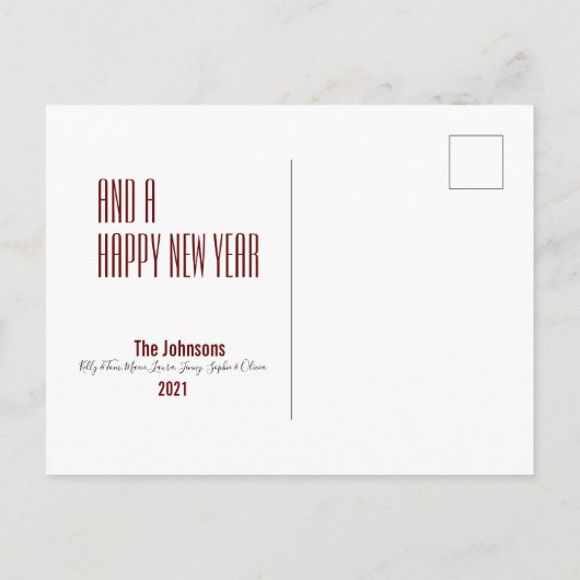 メリークリスマスブルゴーニュ写真ホリデー葉書 シーズンポストカード (裏面)