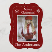 メリークリスマスブルゴーニュ追加フォトホリデー シーズンカード (正面/裏面)