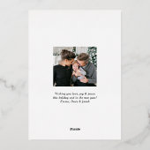 メリークリスマスブルゴーニュ銀タータンチェック格子写真 箔シーズンカード (裏面)